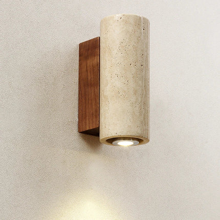 Classic European Travertine Stone LED Wall Light ⌀65×H160 mm MARO Finer Living - Luxury Home Specialists