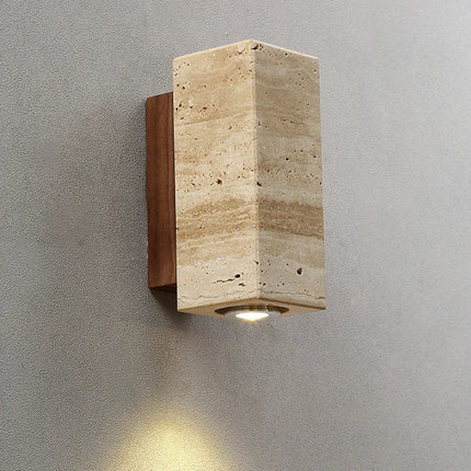 Classic European Travertine Stone LED Wall Light ⌀65×H160 mm MARO Finer Living - Luxury Home Specialists