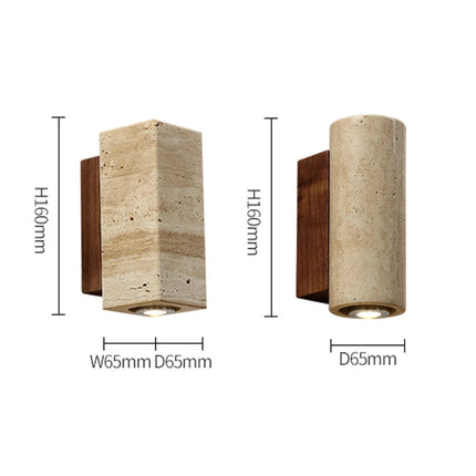 Classic European Travertine Stone LED Wall Light ⌀65×H160 mm MARO Finer Living - Luxury Home Specialists