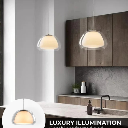 Elegant Modern Frosted Glass Pendant Light | ⌀30×H20 cm MARO Finer Living