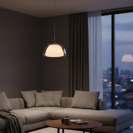 Elegant Modern Frosted Glass Pendant Light | ⌀30×H20 cm MARO Finer Living