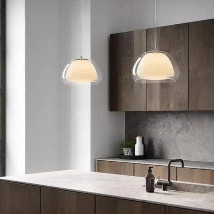 Elegant Modern Frosted Glass Pendant Light | ⌀30×H20 cm MARO Finer Living
