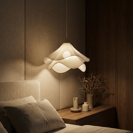 FloraGlow | Elegant Layered Fabric Kitchen Pendant Lighting | 30×30×H60 cm 2