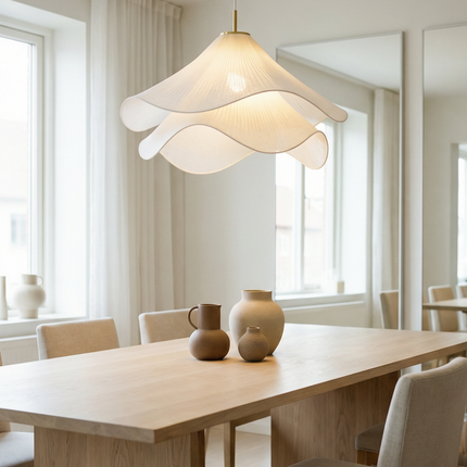 FloraGlow | Elegant Layered Fabric Kitchen Pendant Lighting | 30×30×H60 cm 3