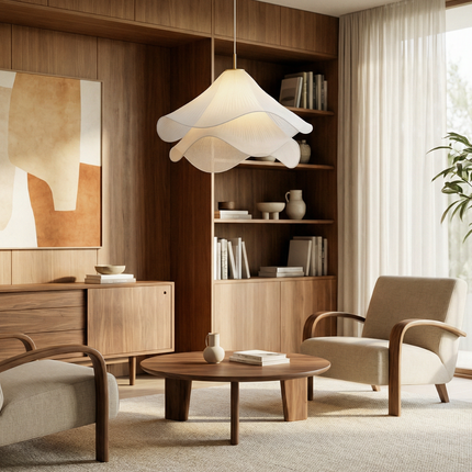 FloraGlow | Elegant Layered Fabric Kitchen Pendant Lighting | 30×30×H60 cm 4