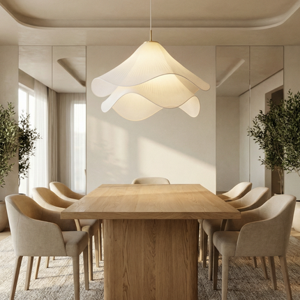 FloraGlow | Elegant Layered Fabric Kitchen Pendant Lighting | 30×30×H60 cm 5