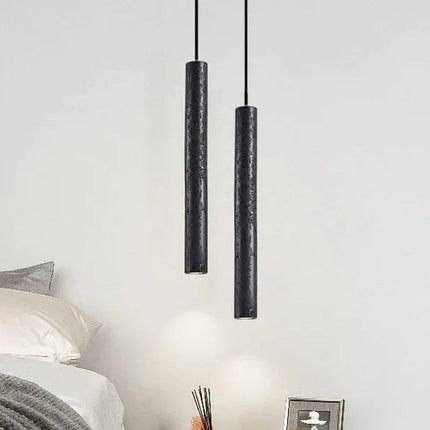 Wabi-Sabi Black Cave Stone LED Hanging Pendant Lamp ⌀40×H300 mm MARO Finer Living - Luxury Home Specialists