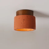 Retro Red Stone LED Ceiling Light with Wooden Base ⌀120xH100mm MARO Finer Living - Luxury Home Specialists