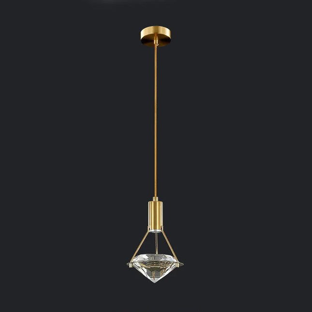 Elegant Round Copper and Crystal LED Pendant Lamp ⌀140×250 mm MARO Finer Living - Luxury Home Specialists