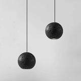 Black Stone Circular Pendant LED Drop Light ⌀100×H100 mm MARO Finer Living - Luxury Home Specialists