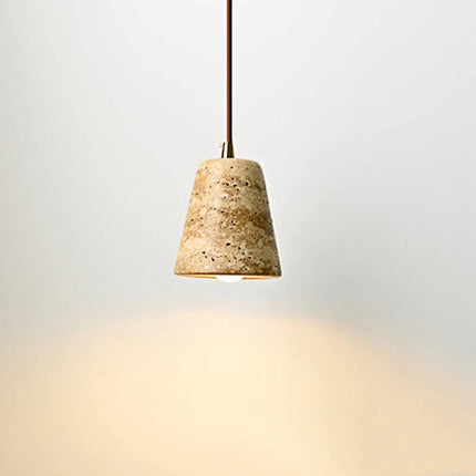 Wabi-Sabi Pendant Light in Travertine Stone ⌀110xH125 mm – Hanging LED Fixture for Timeless, Minimalist Interiors MARO Finer Living - Luxury Home Specialists