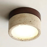 Wabi-Sabi Yellow Travertine LED Ceiling Lamp ⌀100×H60 mm MARO Finer Living - Luxury Home Specialists
