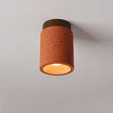 Retro Red Stone LED Ceiling Light with Wooden Base ⌀110xH160mm MARO Finer Living - Luxury Home Specialists