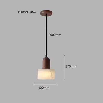 Adjustable Resin and Walnut Pendant Light for Minimalist Spaces ⌀120 × H170 mm MARO Finer Living - Luxury Home Specialists