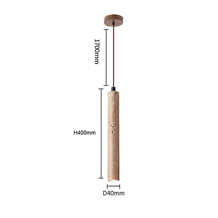 Natural Stone Wabi-Sabi Hanging Light ⌀40×H400 mm — Timeless Minimal Pendant MARO Finer Living - Luxury Home Specialists