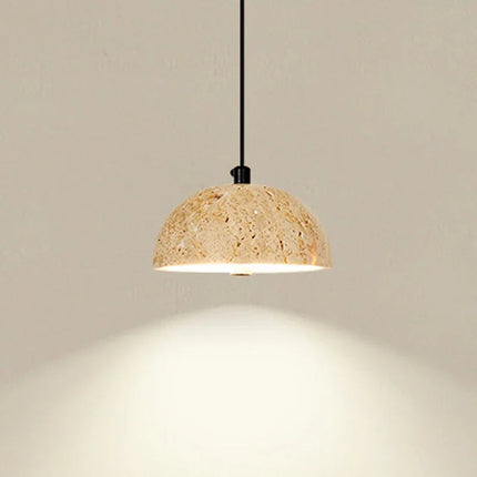 Round Japanese Wabi-Sabi Travertine LED Pendant Lamp ⌀120xH60mm MARO Finer Living - Luxury Home Specialists