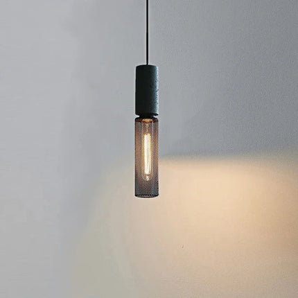 Minimal Black Cement Pendant Light ⌀60 × H350 mm MARO Finer Living - Luxury Home Specialists