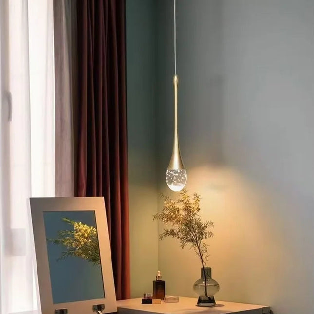 Minimalist Gold Crystal Pendant Chandelier ⌀60×340 mm MARO Finer Living - Luxury Home Specialists