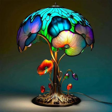 Luminara | Artistic Colorful Stained Glass Table Lamp | 15×H cm 2