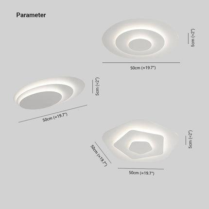 MARO | Elegant Modern Flush Mount Ceiling Light D50×H10 cm 3