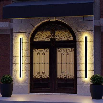 MARO | Modern Stylish Outdoor Wall Light Black Metal 40x5x5 cm 3