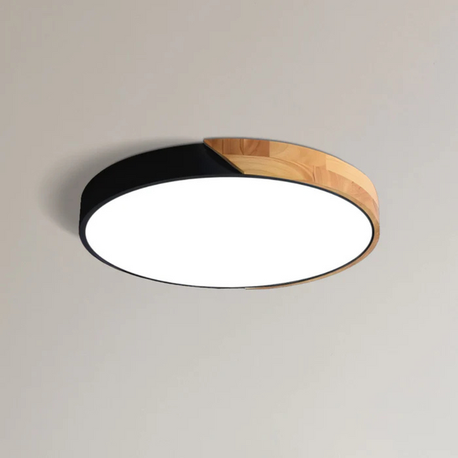NordicGlow | Elegant Wooden LED Ceiling Light Fixture | ⌀30×H23 cm MARO Finer Living