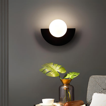 NordicGlow | Sleek Minimalist Semicircle Wall Sconce Light | Ø25×H15 cm 2
